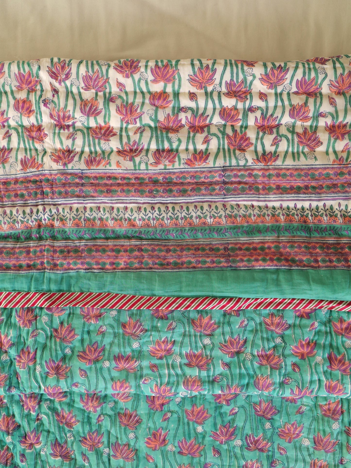 Hand Block Printed Reversible Jaipuri Quilt By Jaipur Hastkar