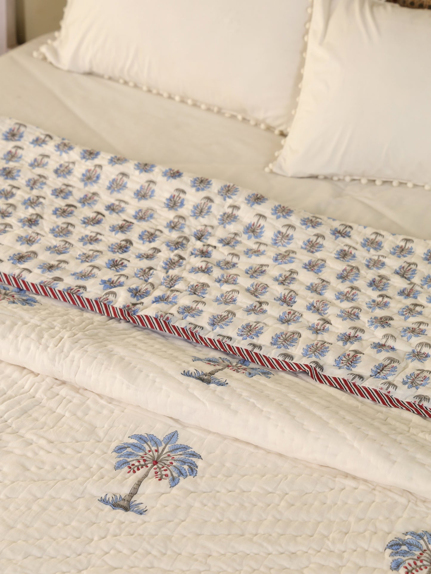 Hand Block Printed Reversible Jaipuri Quilt By Jaipur Hastkar