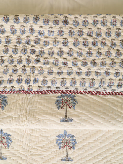 Hand Block Printed Reversible Jaipuri Quilt By Jaipur Hastkar