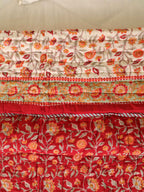 TIMELESS RED KRIPAL JAAL HAND BLOCK PRINT REVERSIBLE COTTON QUILT/RAZAI