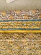 GOLDEN PINEAPPLE HAND BLOCK PRINT REVERSIBLE COTTON QUILT/RAZAI