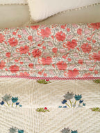 ROYAL MUGAL MOTIF HAND BLOCK PRINT REVERSIBLE COTTON QUILT/RAZAI