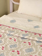 Hand Block Printed Reversible Jaipuri Quilt By Jaipur Hastkar