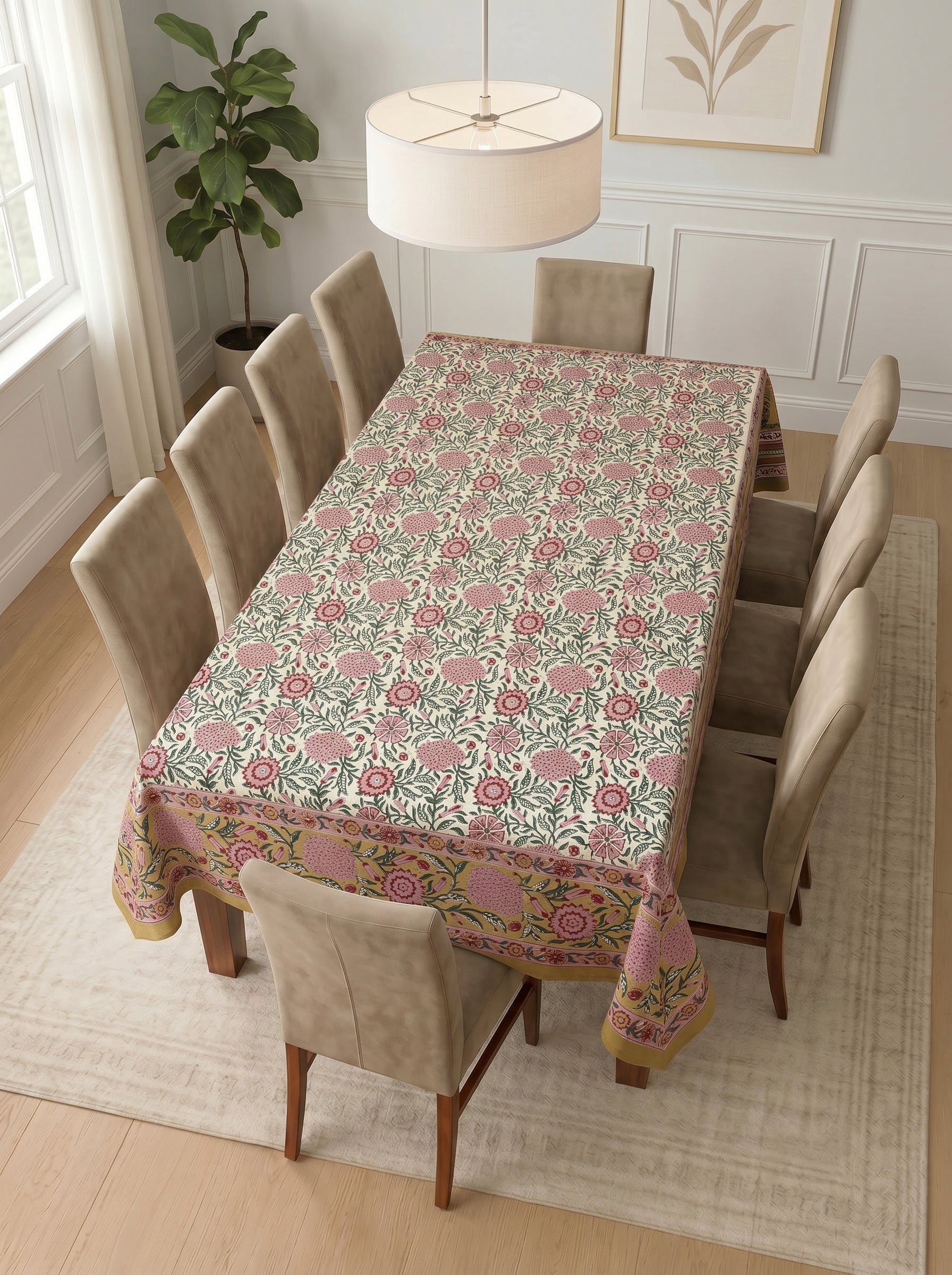 Hand Block Printed Table Cloth
