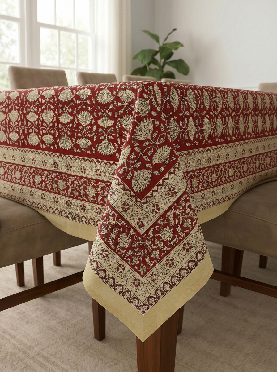 Hand Block Printed Table Cloth
