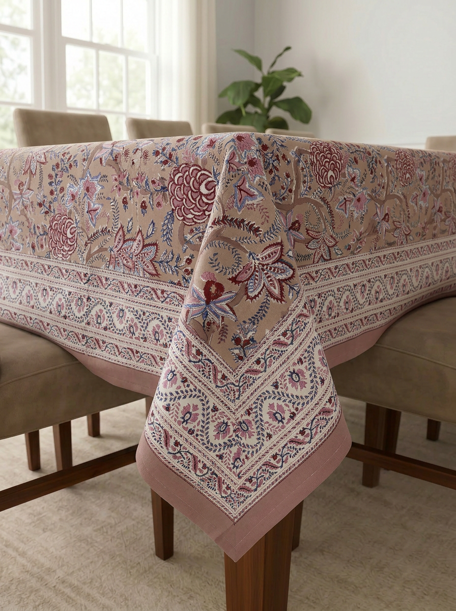 Hand Block Printed Table Cloth