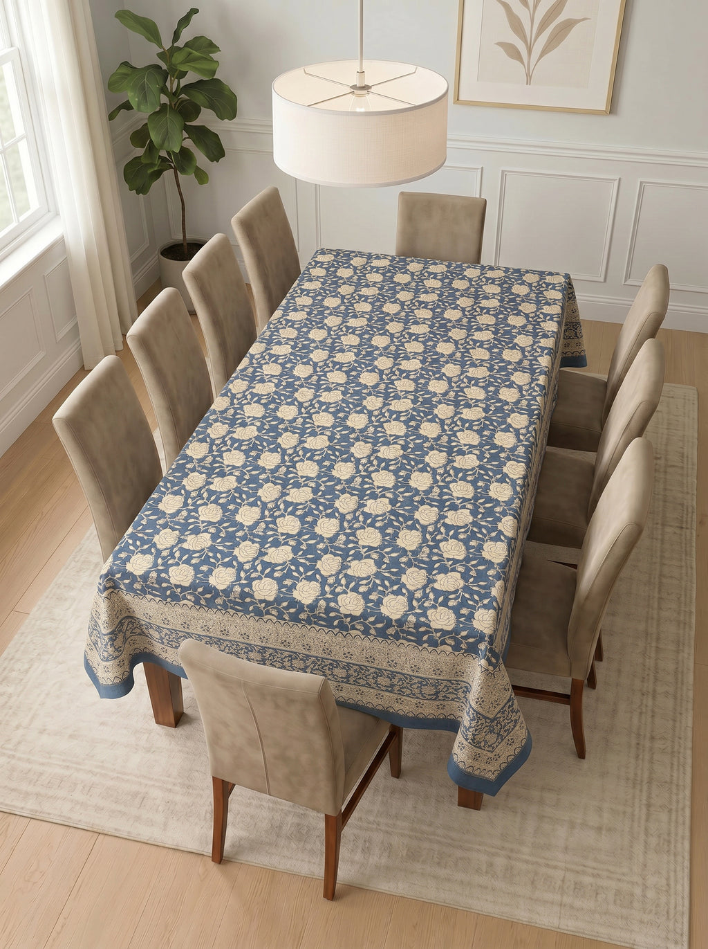 Hand Block Printed Table Cloth