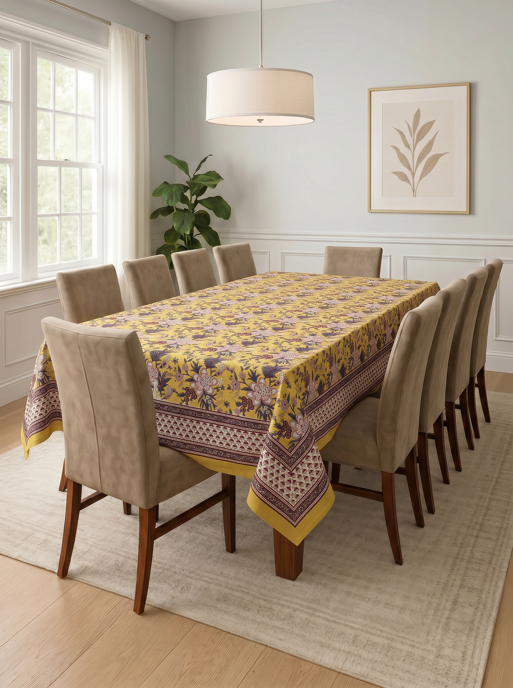 Hand Block Printed Table Cloth