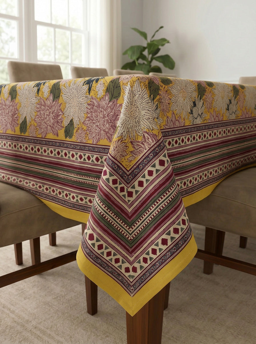Hand Block Printed Table Cloth