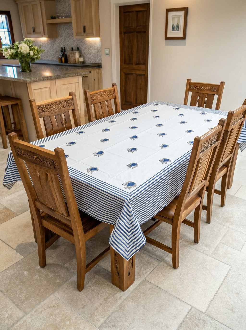 Hand Block Printed Table Cloth