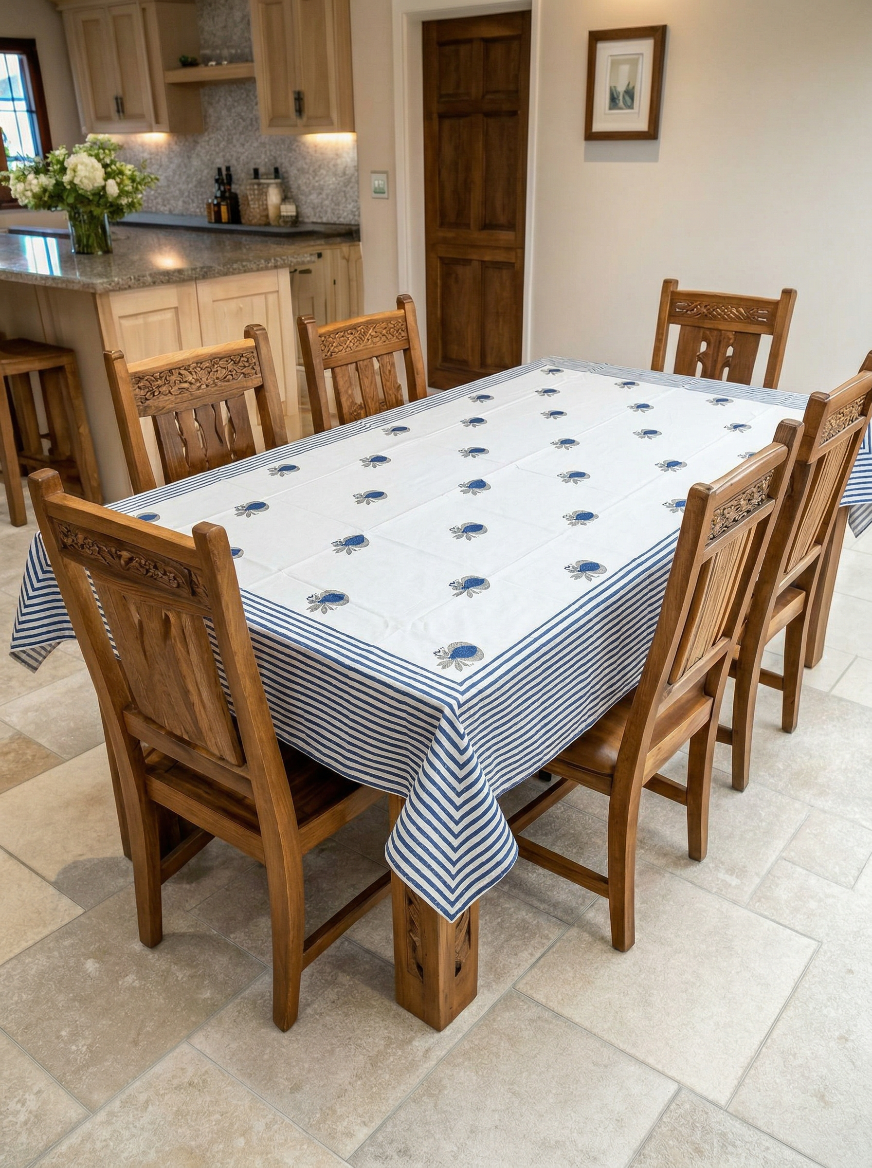 Hand Block Printed Table Cloth