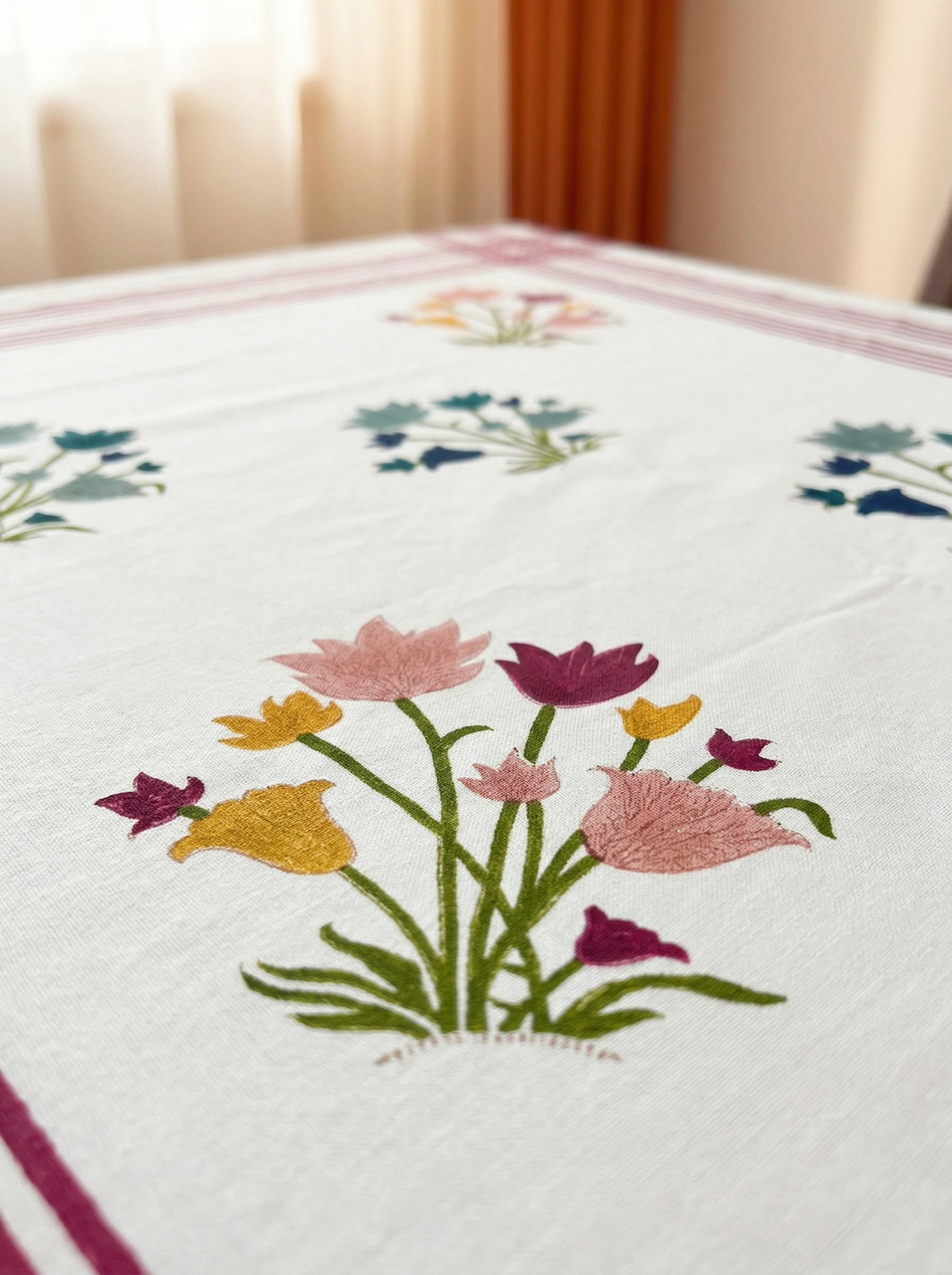 Hand Block Printed Table Cloth