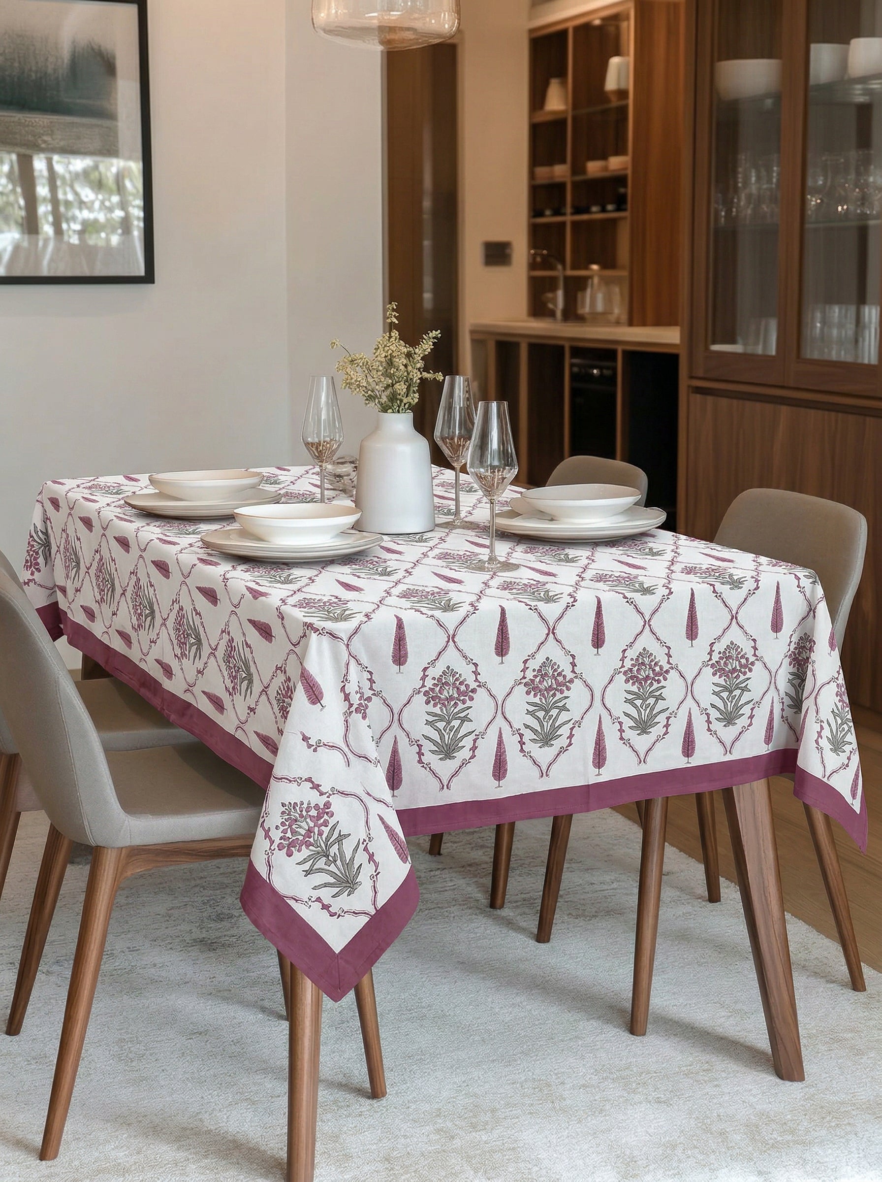 Hand Block Printed Table Cloth