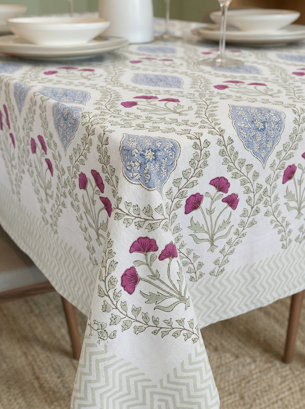 Hand Block Printed Table Cloth