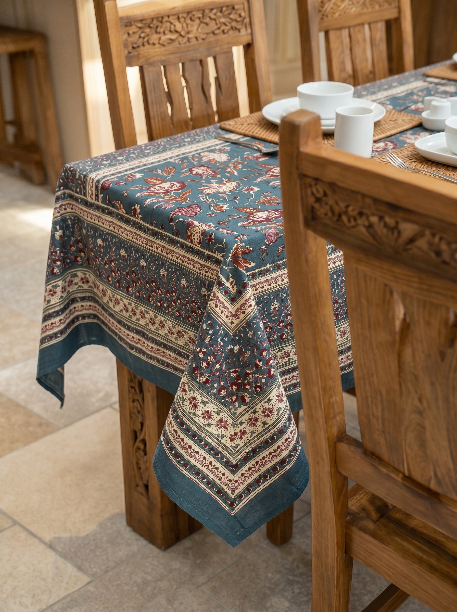 Hand Block Printed Table Cloth