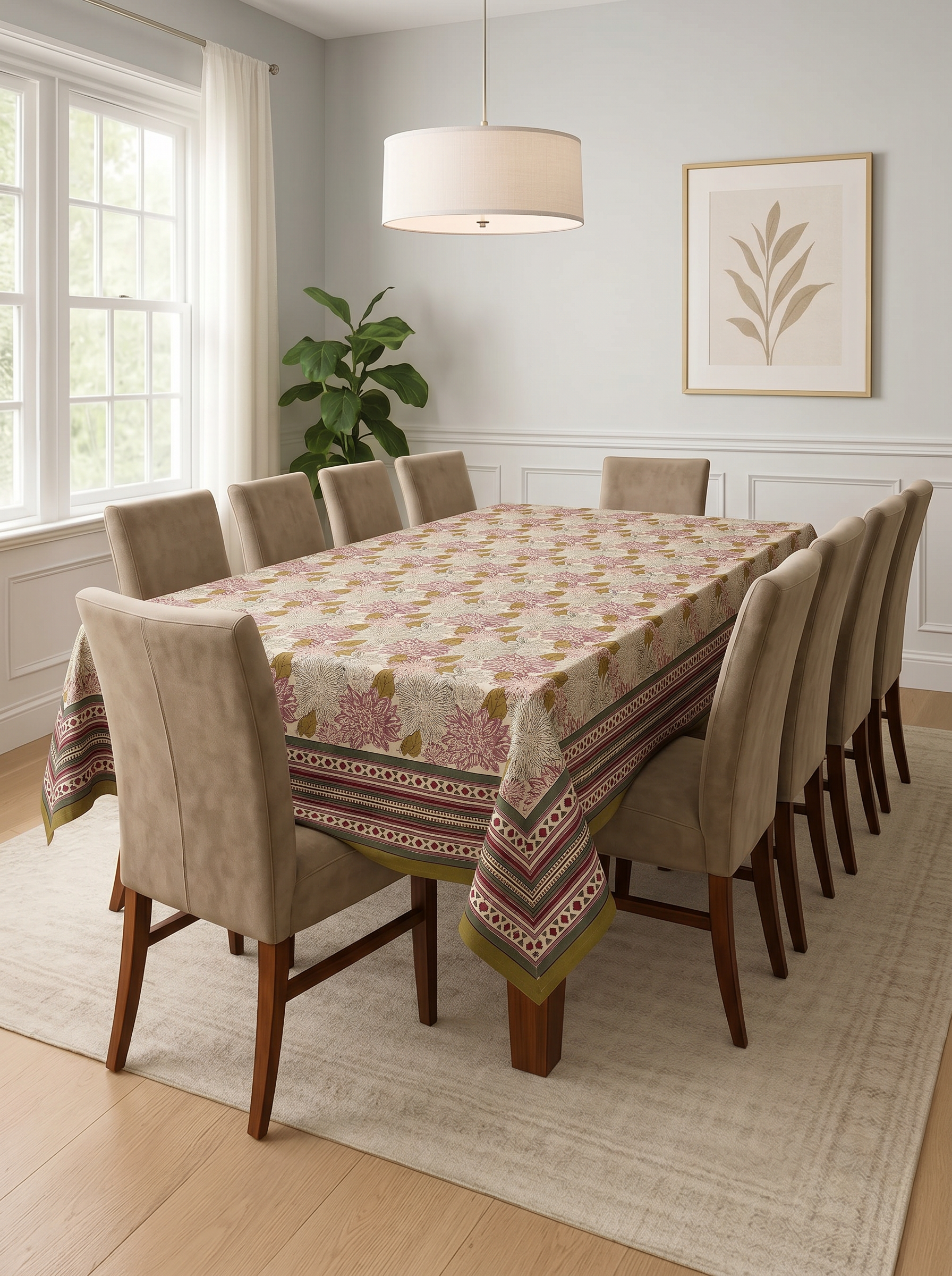 Hand Block Printed Table Cloth