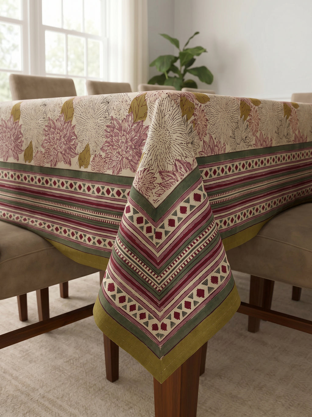 Hand Block Printed Table Cloth
